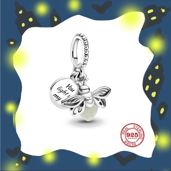 NWOT Glow-in-the-dark Firefly Dangle Charm Fit Pandora - Picture 6 of 12